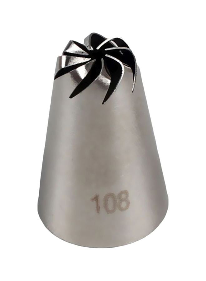 Stainless Steel Flower Shaped Cake Nozzle Silver 3x2.1centimeter - Image 1